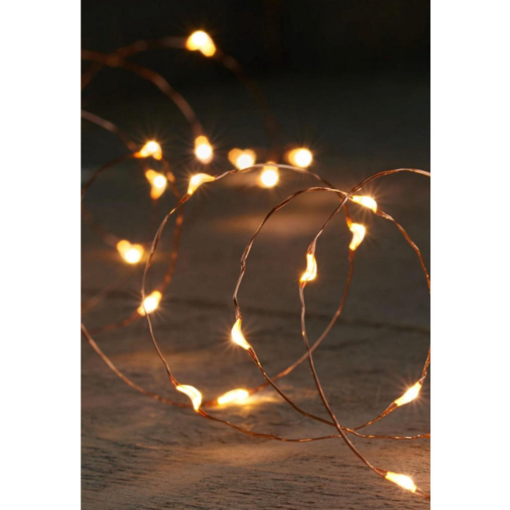 Draadverlichting Koperdraad 5m 100 lichtjes 10 cm aanloopsnoer en timer
