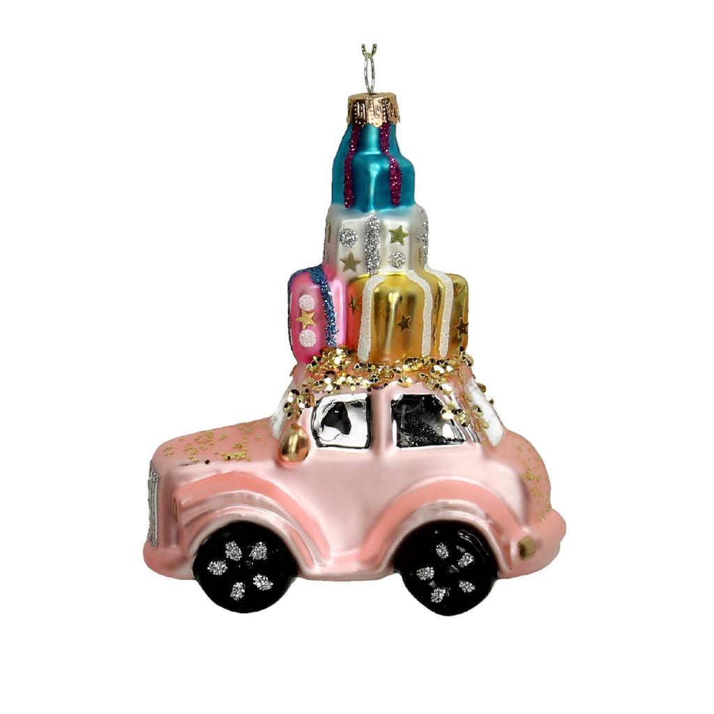 Kersthanger Auto Glas Mix 12 cm