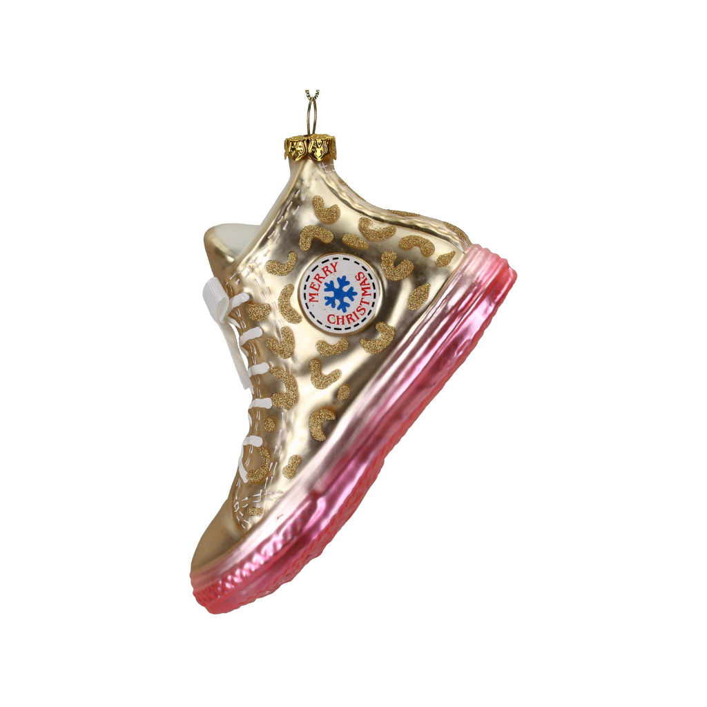 Kersthanger Sneaker Glas Goud 12.7 cm