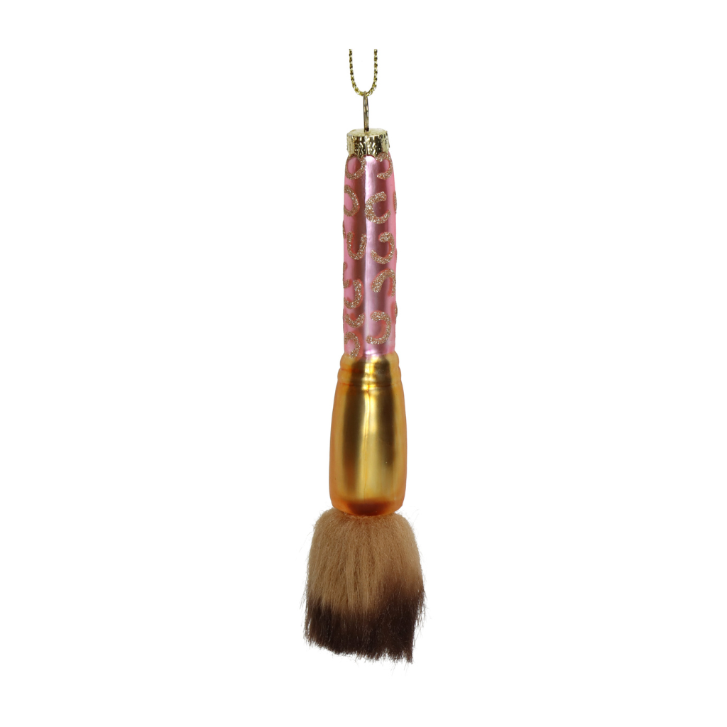Kersthanger Poederkwast Luipaardglas Roze 14.6 cm