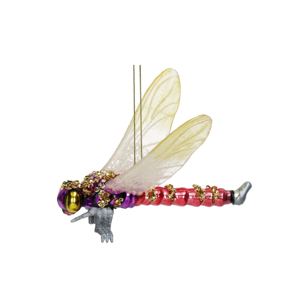 Kersthanger Libelle Glas Multi 12 cm