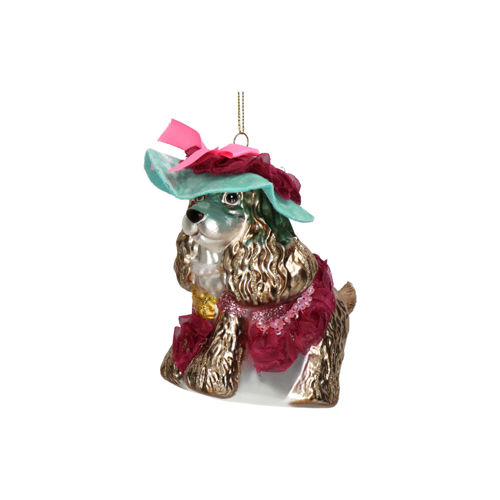 Kersthanger Cocker Lady Glas Multi 12.7 cm