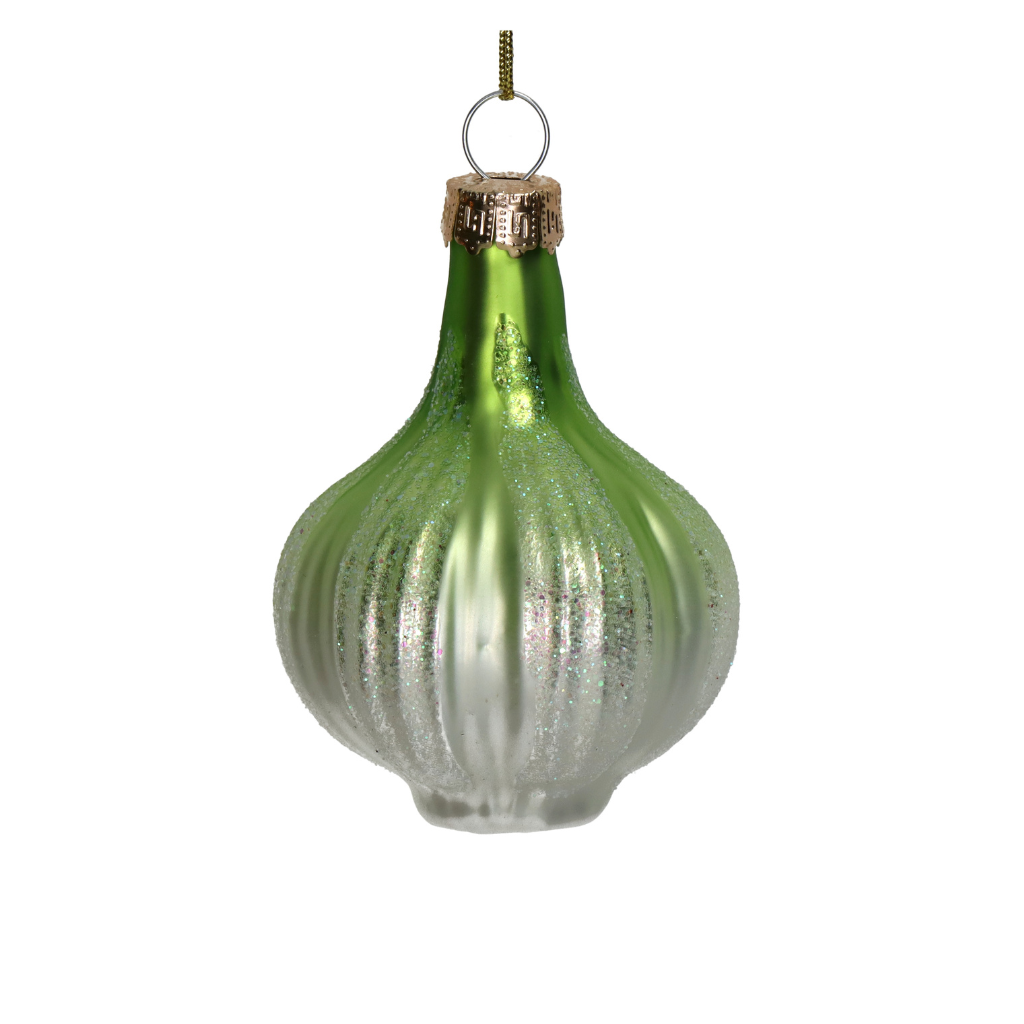 Kersthanger Knoflookglas Groen 8 cm