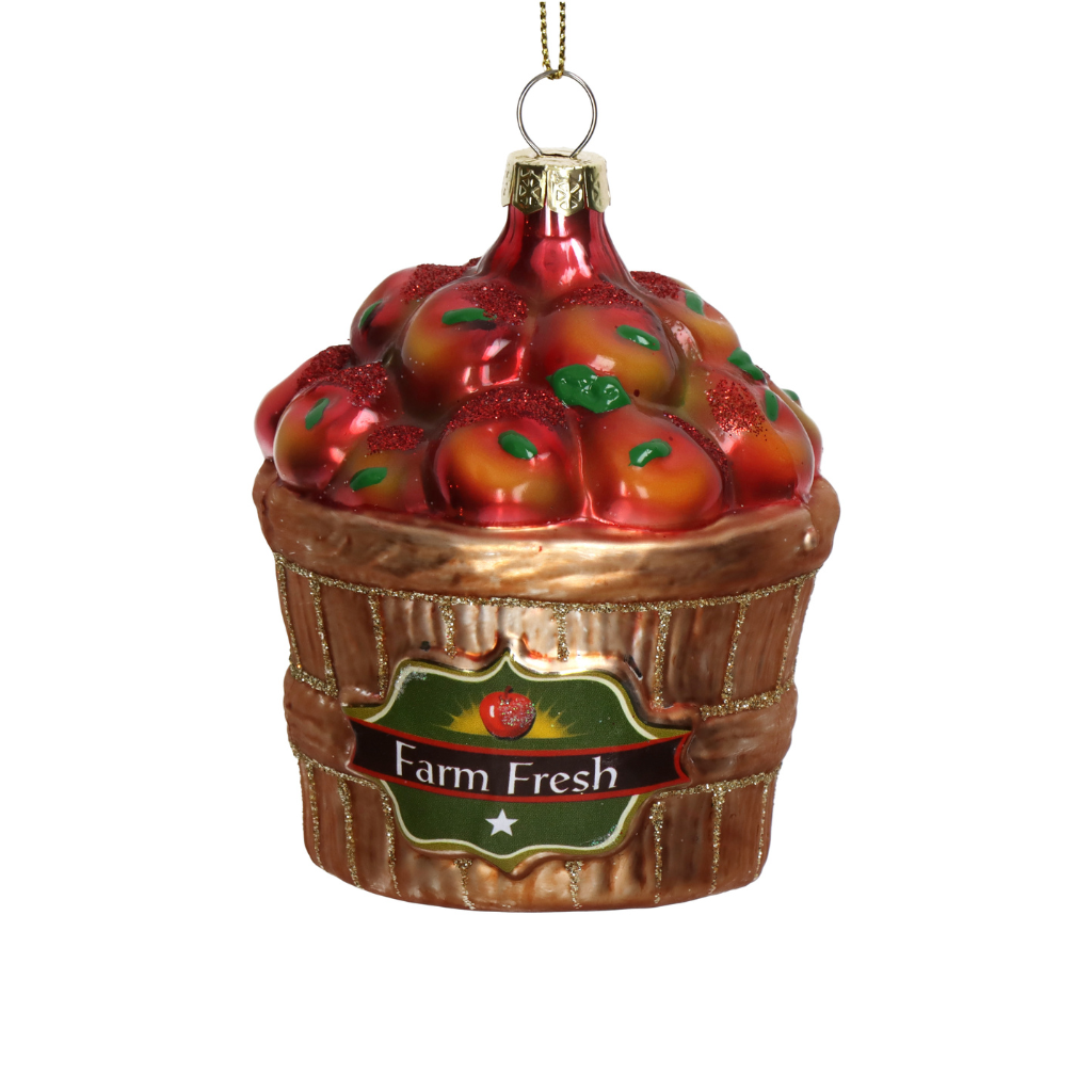 Kersthanger Appelmand Glas Rood 9.5 cm
