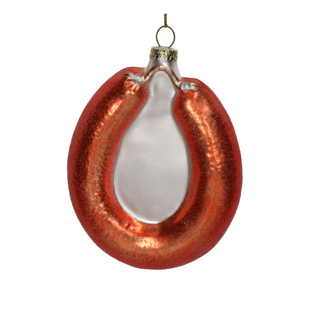 Kersthanger Rookworst Glas Bruin 12 cm 12 cm