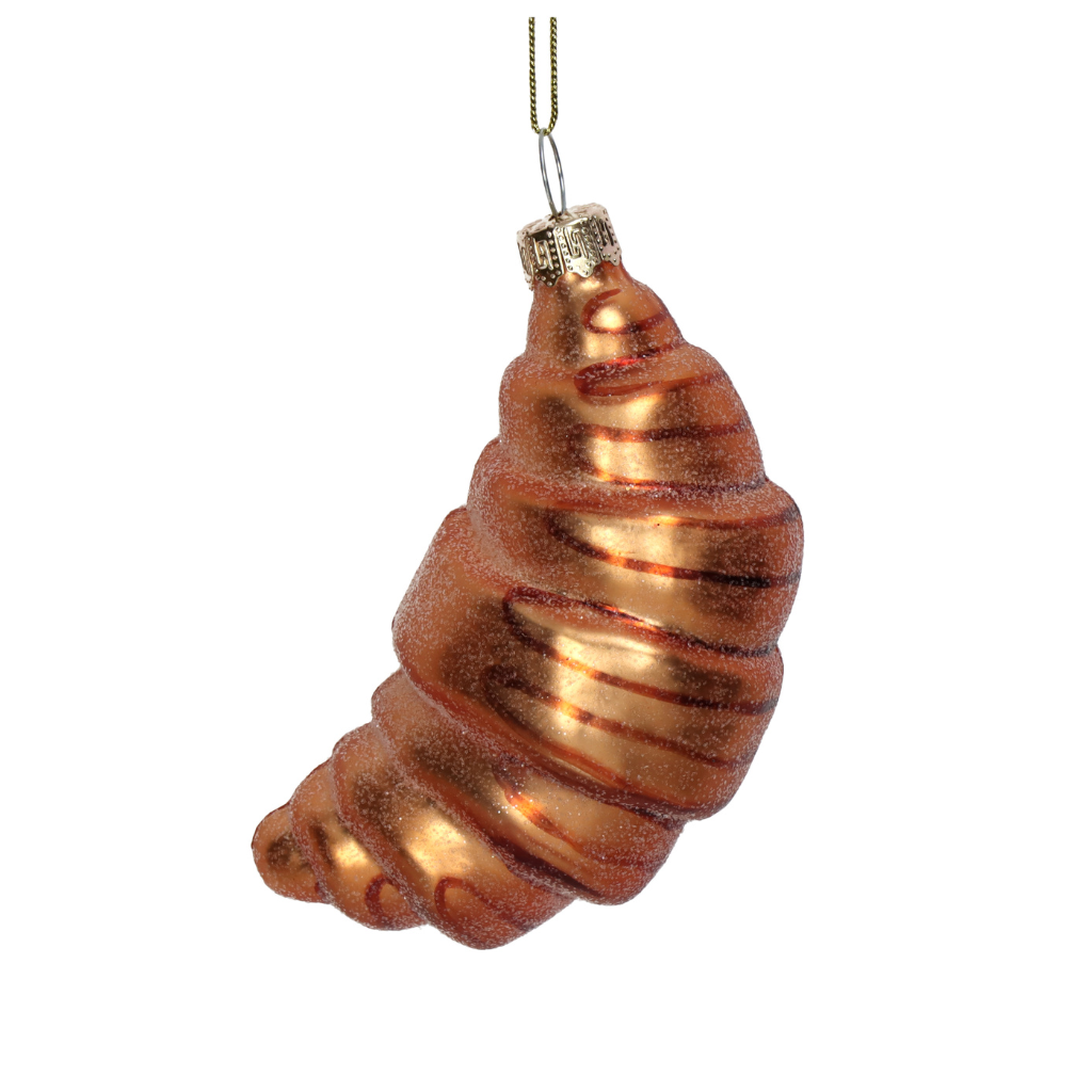 Kersthanger Chocolade Croissant Glas Bruin 8.5 cm