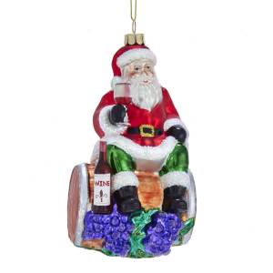 Kurt Adler kersthanger Noble Gems Glass Santa On Wine