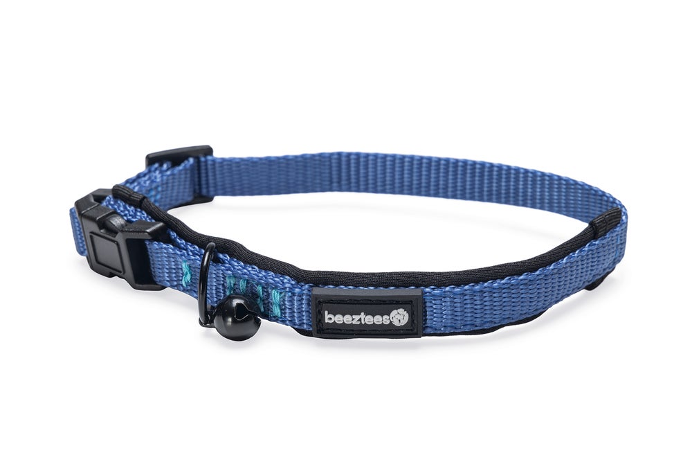 Beeztees kattenhalsband Parinca blauw 25-30 x 1 cm